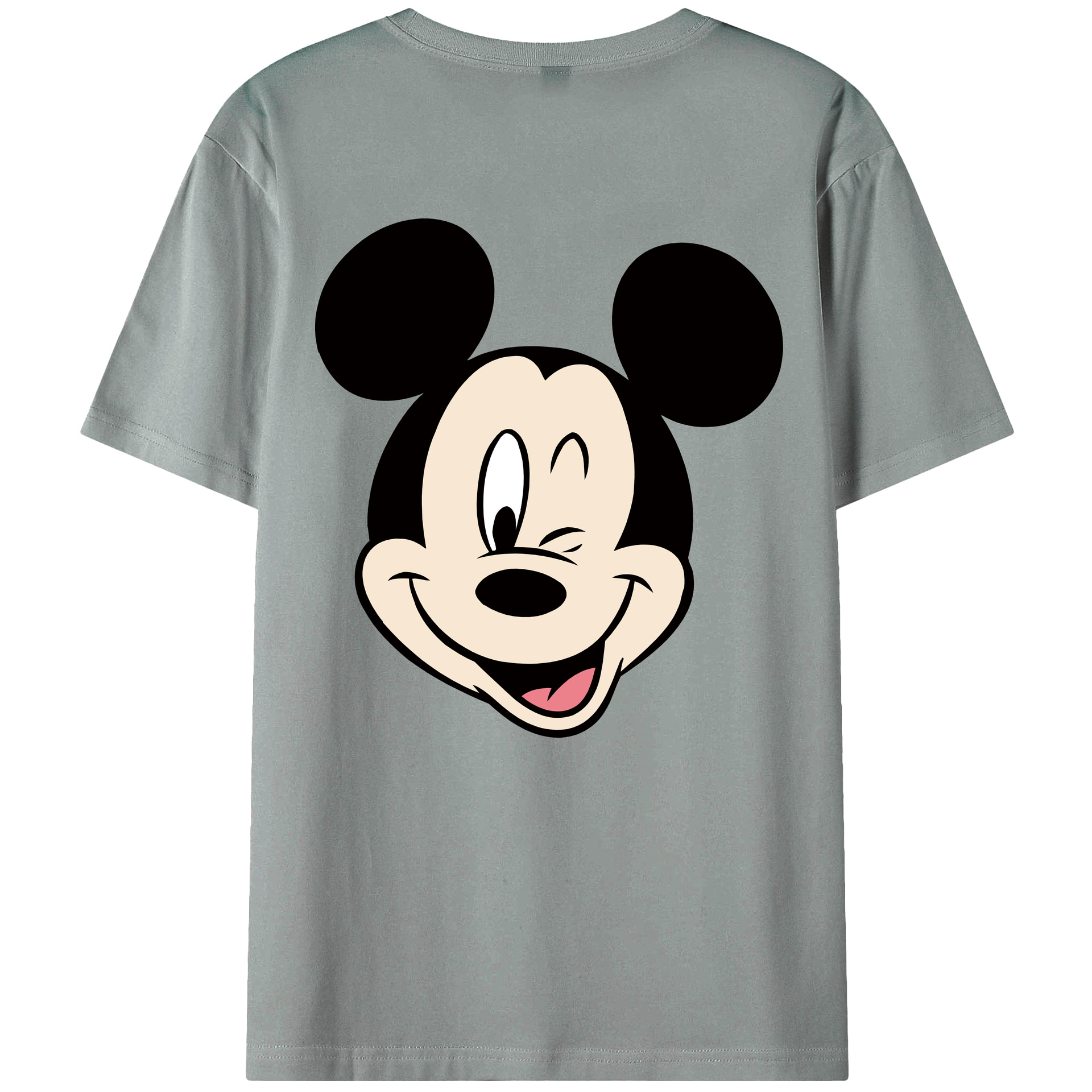 ミッキーマウス Mickey Mouse 綿100％ メンズ半袖Tシャツ（バックプリント） 通気性